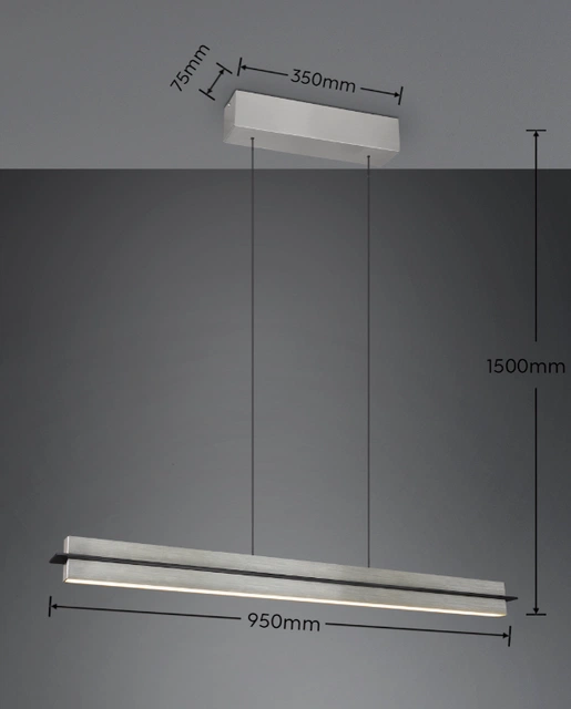 Emerson LED taklampe 95cm stål