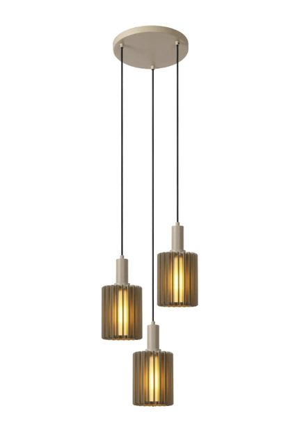 Lambres taklampe rondell 3lys 40cm beige