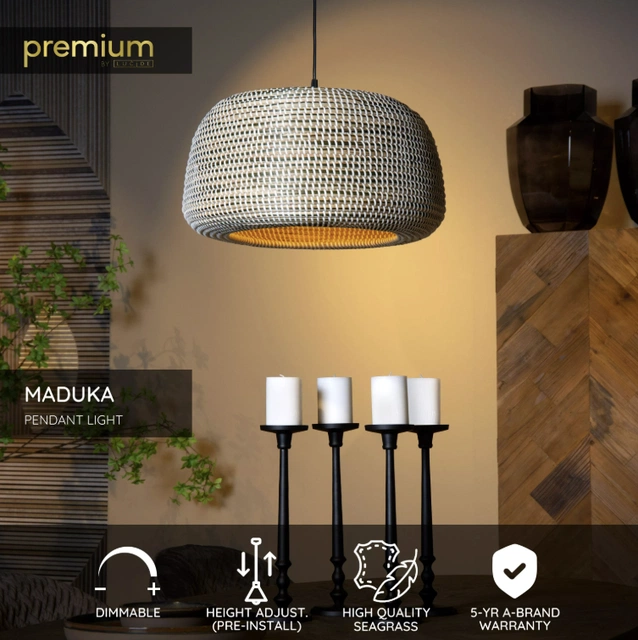 Maduka taklampe 47cm brun