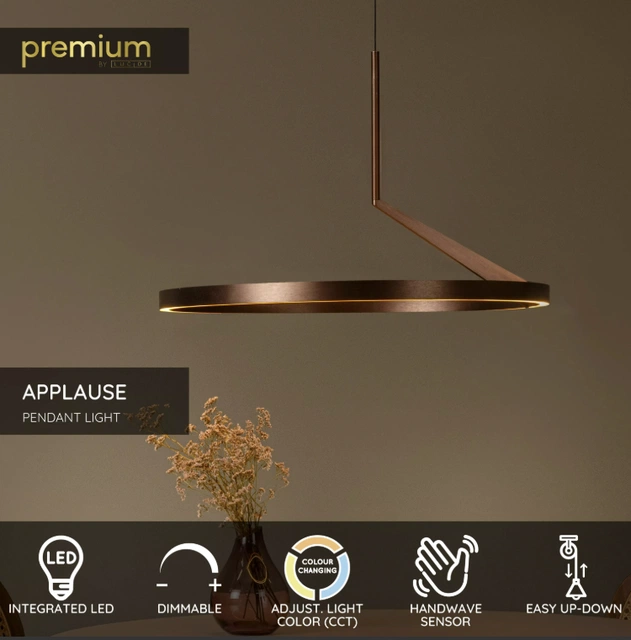 Applause LED taklampe 60cm brun