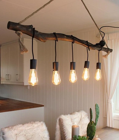 Branch taklampe 120cm brun