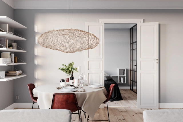 Hayden taklampe 115cm gull