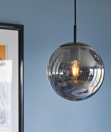 Ball taklampe 25cm smoke