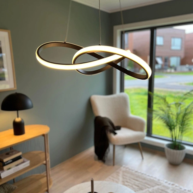 Manhatten LED taklampe 47cm sort