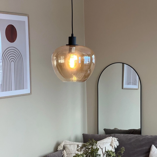 Kelly taklampe 29cm amber