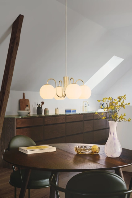 Franca taklampe 4lys 46cm messing