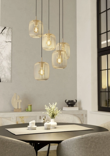 Romazzina taklampe rondell 5lys 50cm beige
