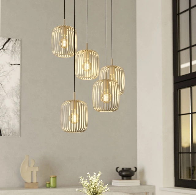 Romazzina taklampe rondell 5lys 50cm beige