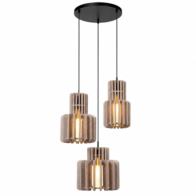 Rollo taklampe rekke 3lys beige