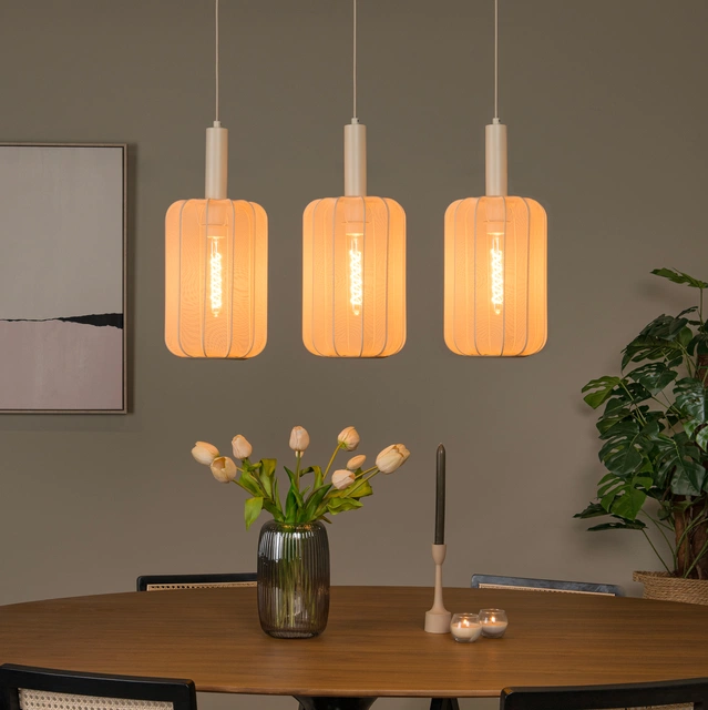 Corina taklampe rekke 3lys 90cm beige
