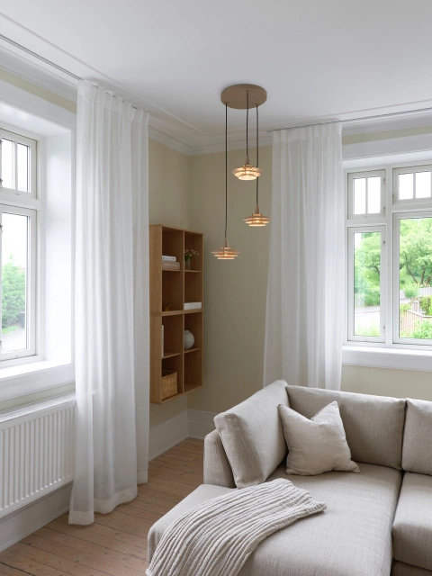 Joakim taklampe rondell 3lys 44cm beige