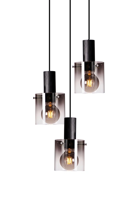 Roxy taklampe rondell 3lys 37cm smoke