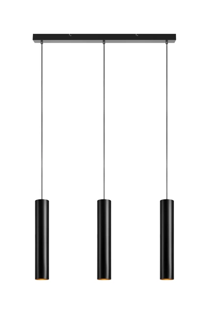 Ruben taklampe rekke 3lys 85cm sort