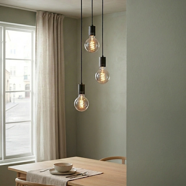 Twin 3 taklampe rondell 3lys 20cm sort