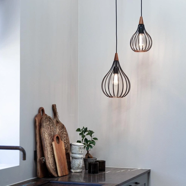 Drops taklampe 30cm sort