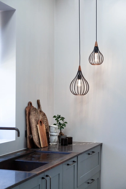 Drops taklampe 30cm sort