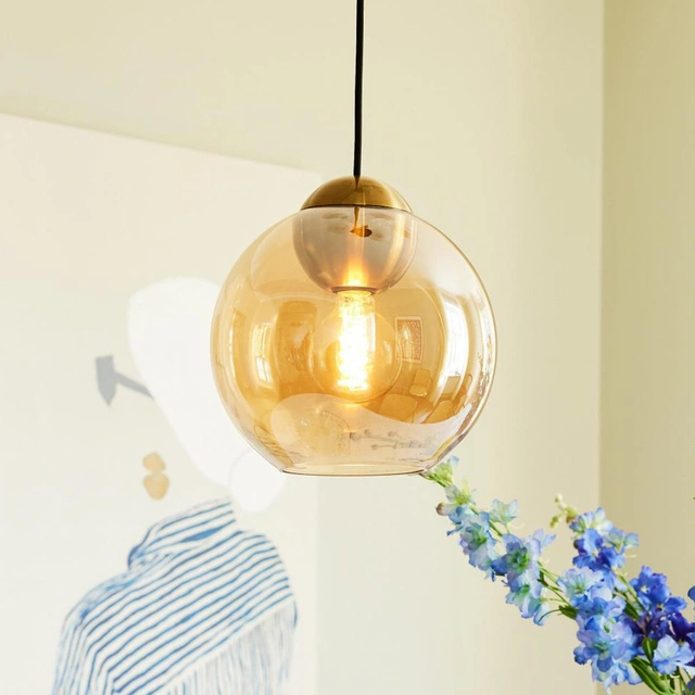 Bubbles taklampe 24cm amber