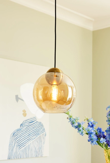 Bubbles taklampe 24cm amber