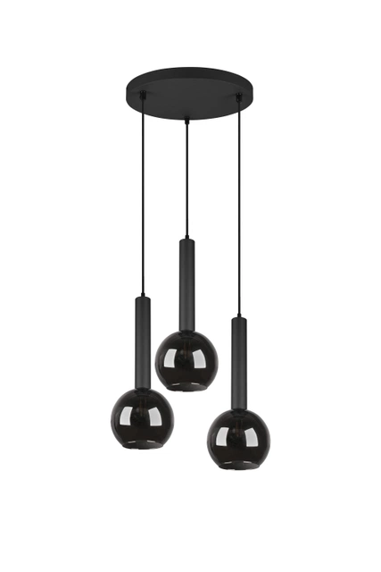 Clayton taklampe rondell 3lys 45cm smoke