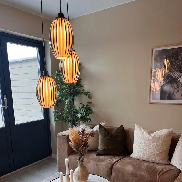 Calamaris II taklampe rondell 3lys 30cm smoke