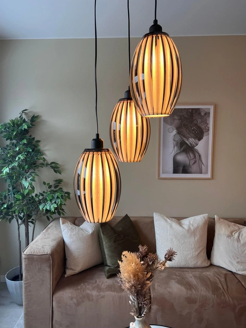 Calamaris II taklampe rondell 3lys 30cm smoke