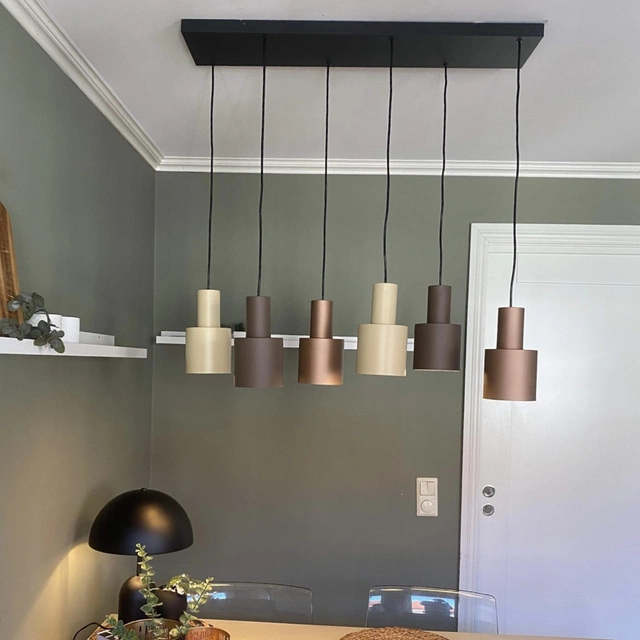 Agudo taklampe rektangel 6lys 85cm flerfarget