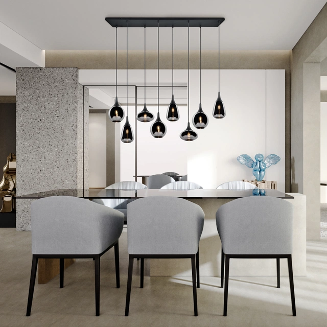 Lumina taklampe rektangel 8lys 120cm smoke