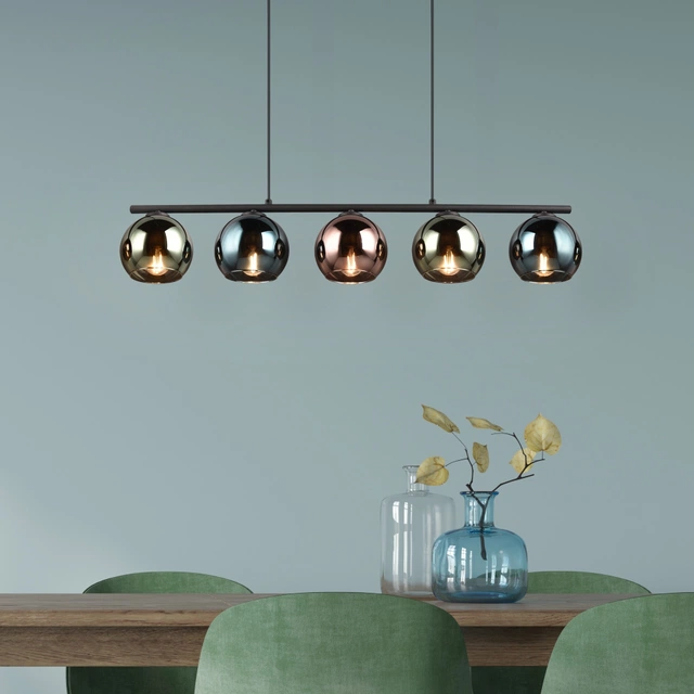 Sheldon taklampe 5lys 83cm sort