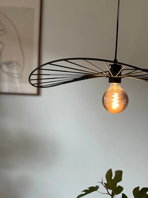 Chapeau taklampe 60cm sort