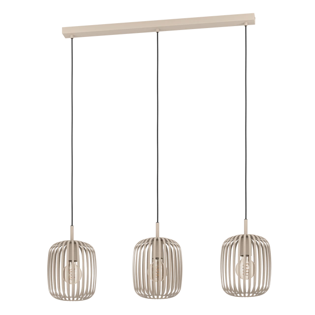 Romazzina taklampe rekke 3lys beige
