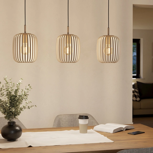 Romazzina taklampe rekke 3lys beige