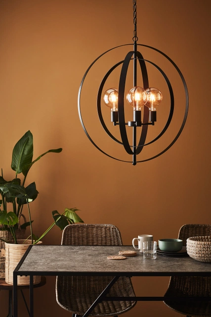 Orbit taklampe 69cm sort