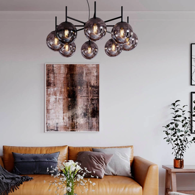 Boyle taklampe 8lys 83cm smoke