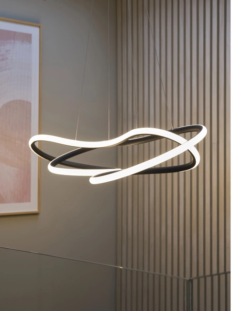 Infinity LED taklampe 112cm sort