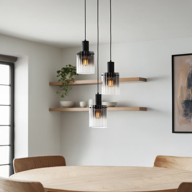 Aura taklampe rondell 3lys 38cm smoke