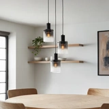 Aura taklampe rondell 3lys 38cm smoke