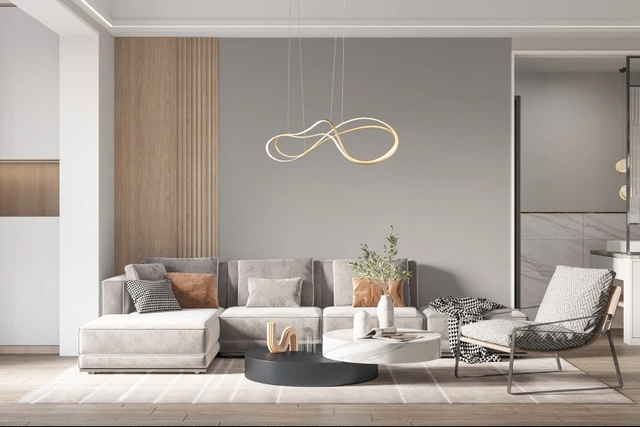 Nala LED taklampe 113cm messing