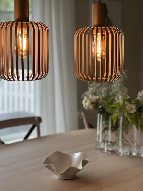 Maritza taklampe rekke 3lys 90cm champagne