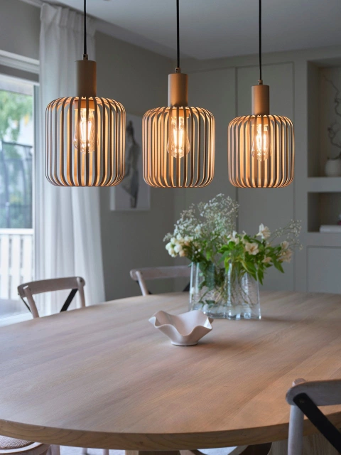 Maritza taklampe rekke 3lys 90cm champagne