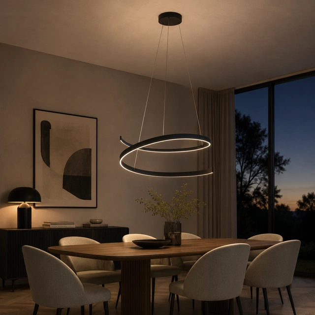 Cinardi LED taklampe 75cm sort