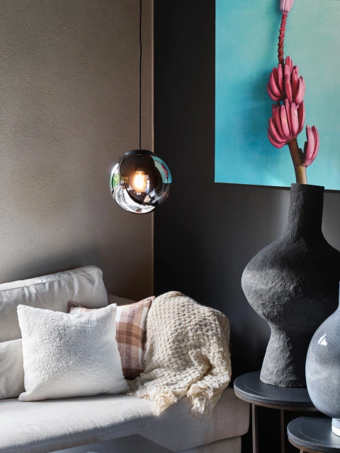 Leana taklampe 25cm sort