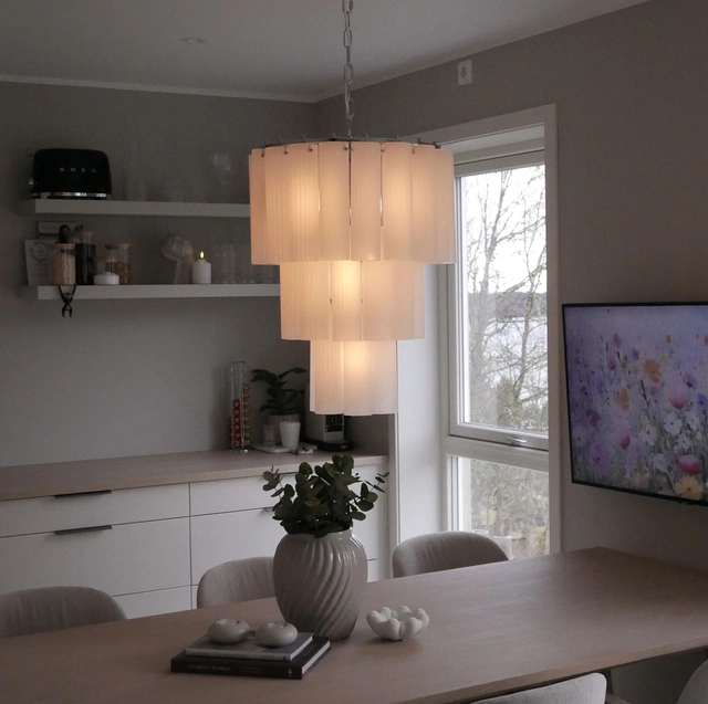 Venice taklampe lyskrone 50cm hvit