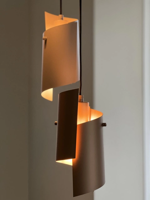 Curve taklampe rondell 3lys 33cm flerfarget