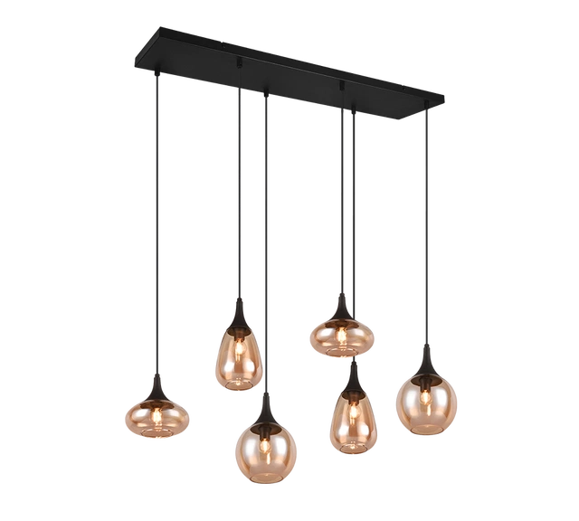 Lumina taklampe rektangel 6lys 93cm amber