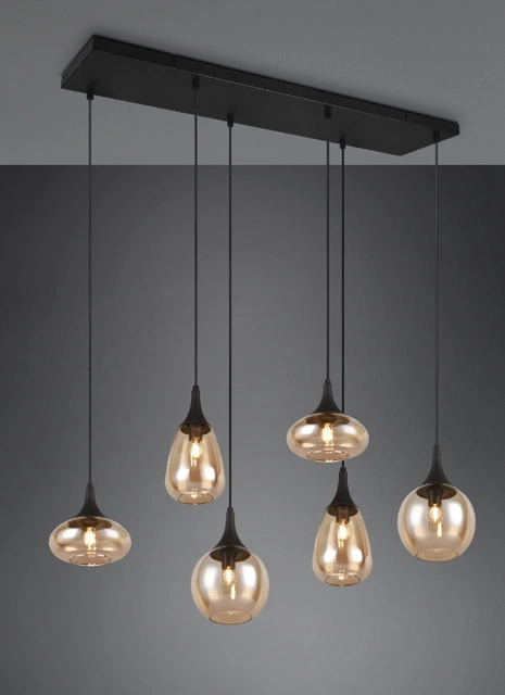 Lumina taklampe rektangel 6lys 93cm amber