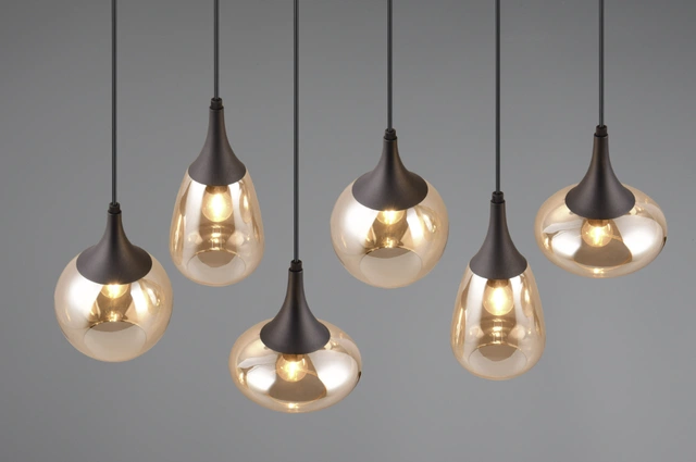 Lumina taklampe rektangel 6lys 93cm amber