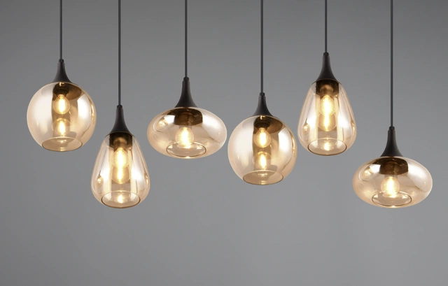 Lumina taklampe rektangel 6lys 93cm amber