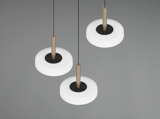 Celeste taklampe rondell 3lys 35cm brun