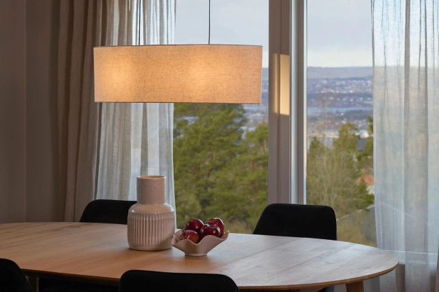Blefjell oval taklampe 80cm beige