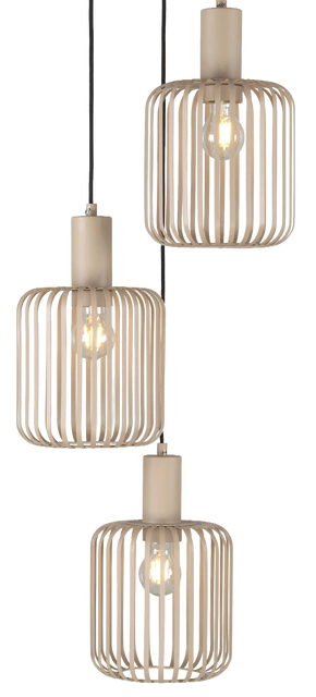 Maritza taklampe rondell 3lys 44cm beige